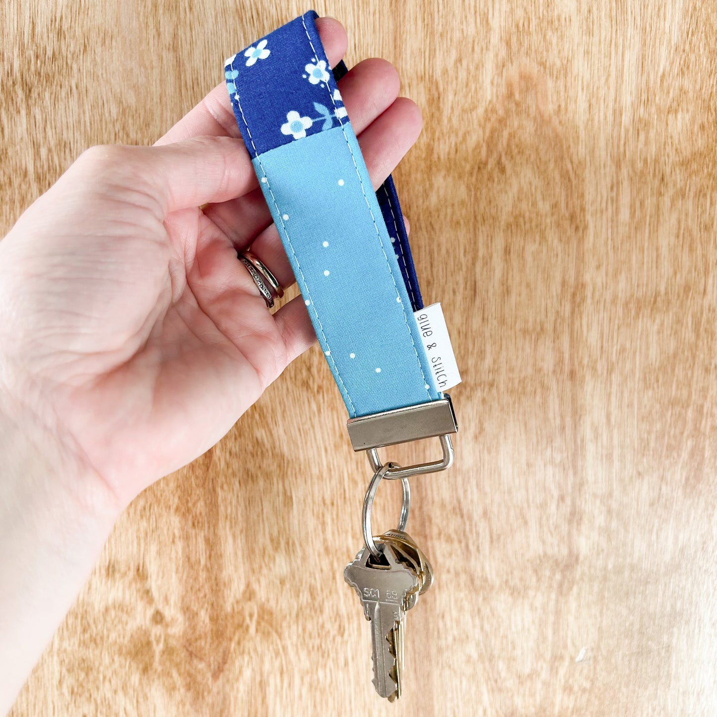 Sugar and Floral in Bluebell Key Fob