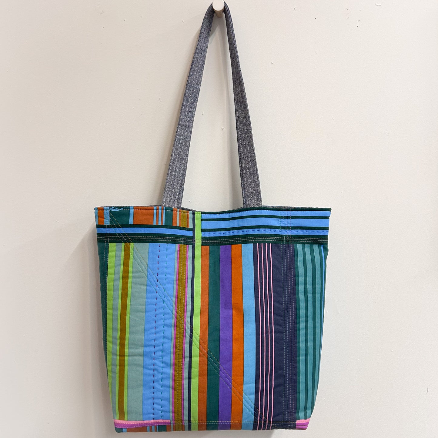 Forest Rhythm Hand Quilted Tote