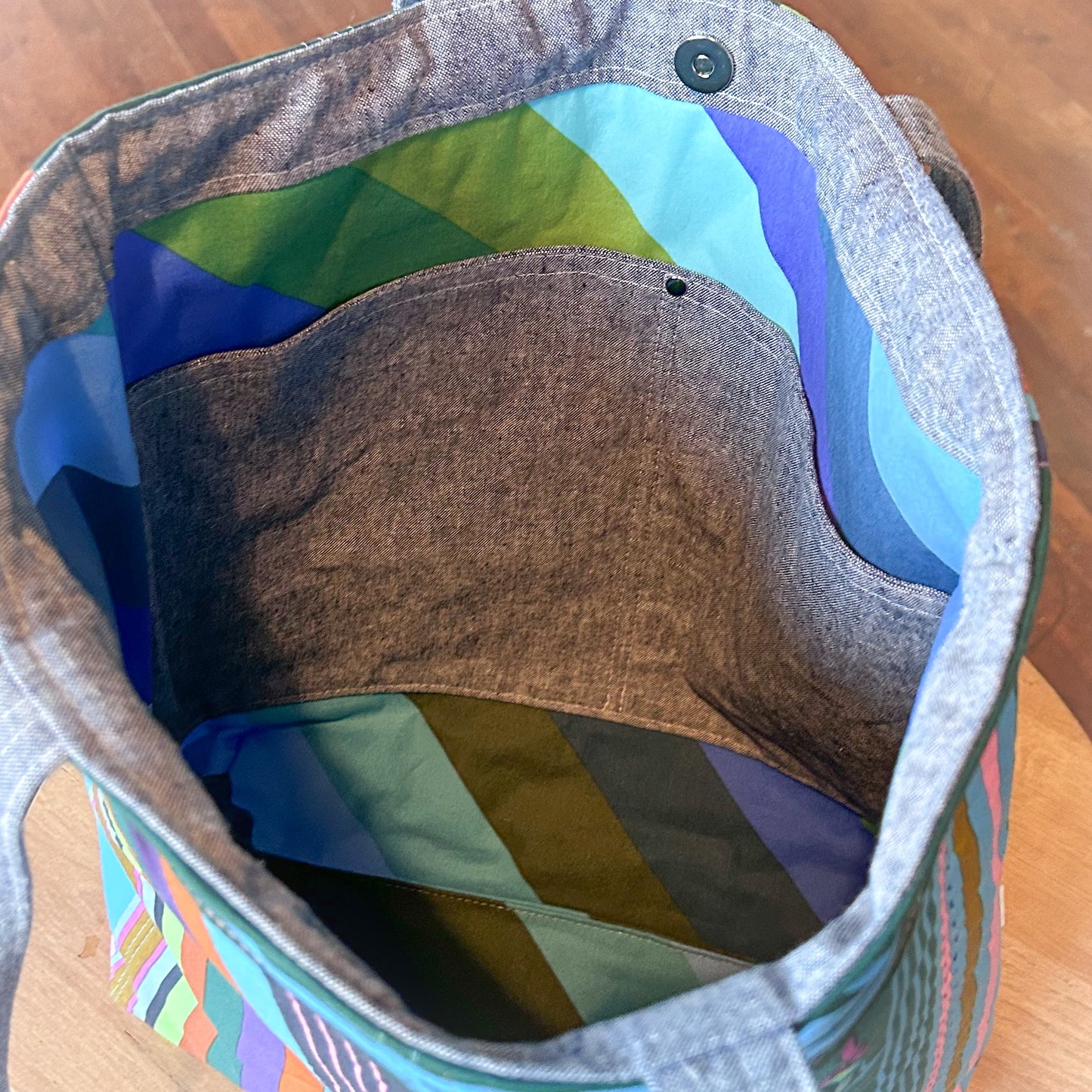 Forest Rhythm Hand Quilted Tote