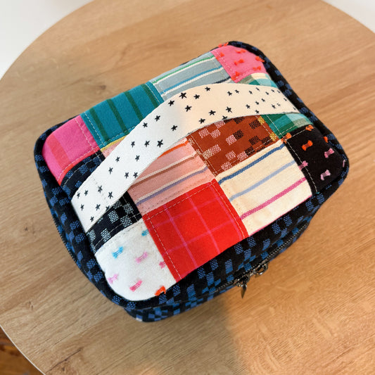 Medium Train Case in Woven Patchwork