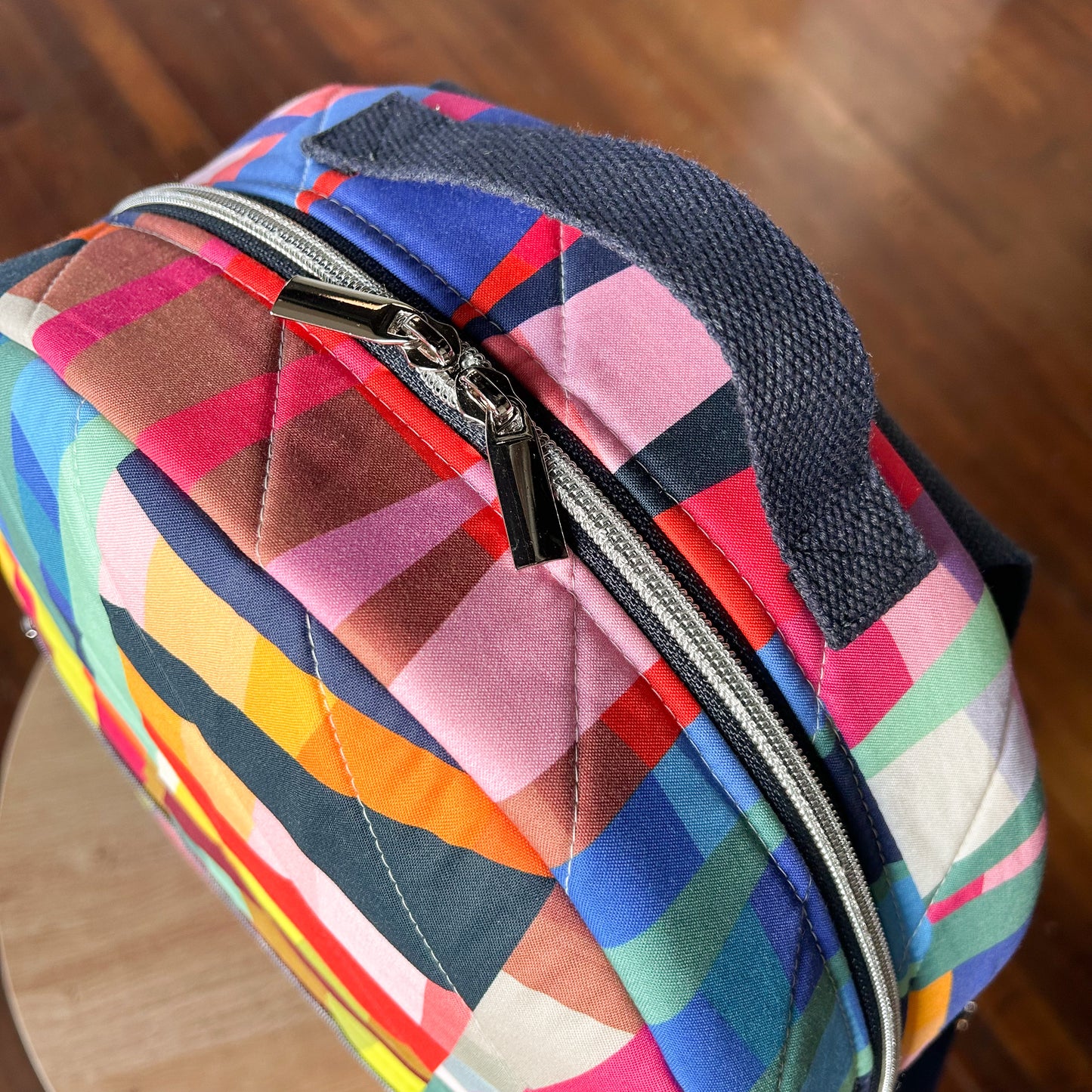 Archie Backpack in Colorful Kaleidoscope and Denim