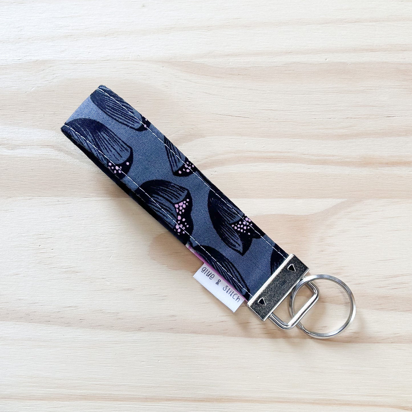 Black Tulip and Pink Firefly Key Fob