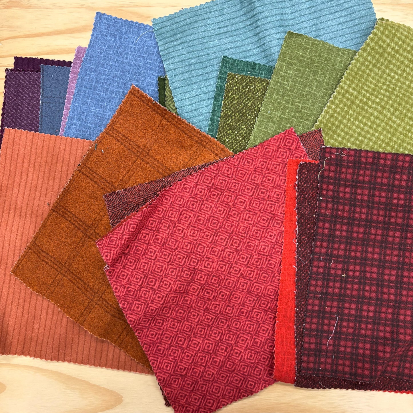 Fabric Destash Scrap Canvas Linen and Flannel Bundles, Pre-Made and Sold by Weight - Volume 3
