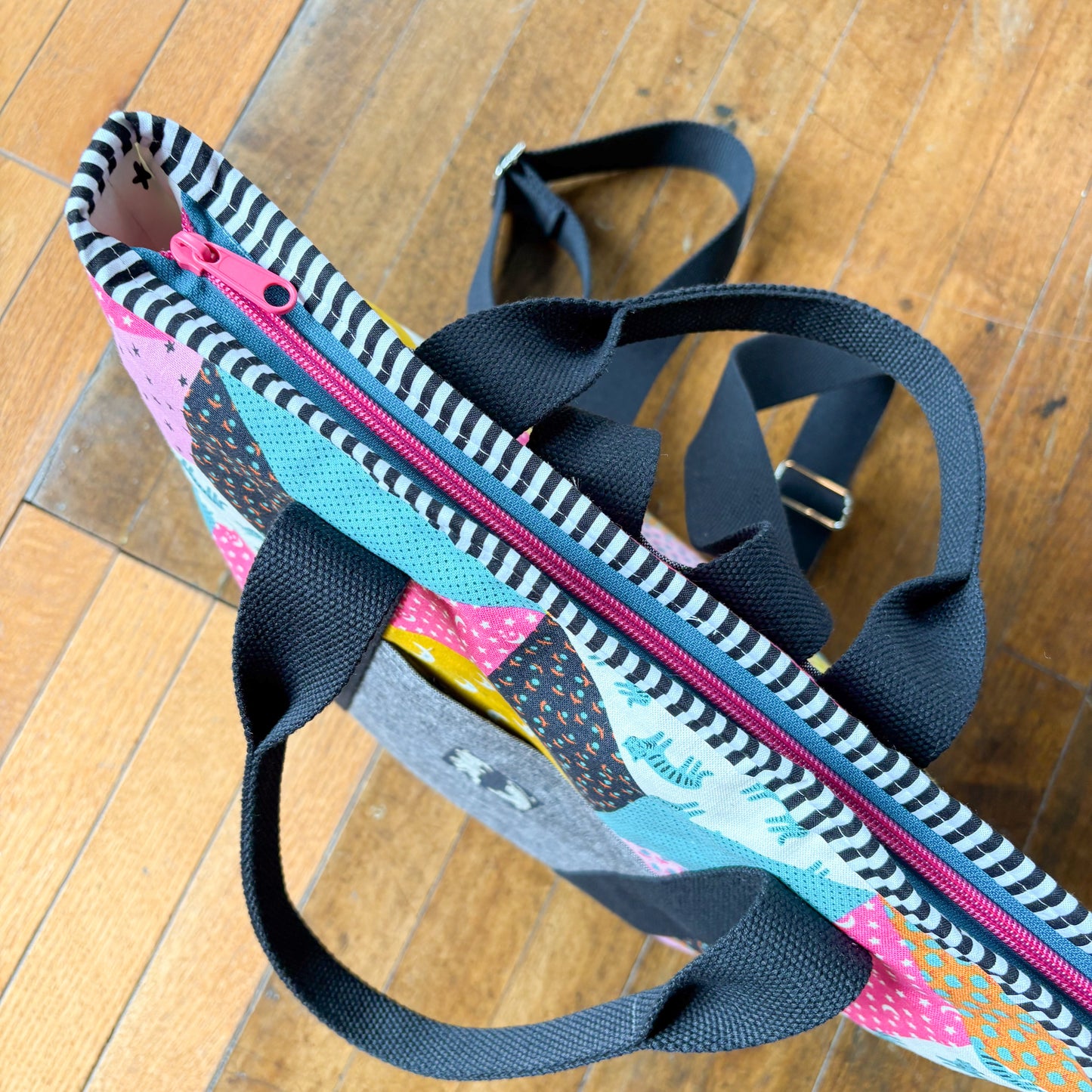 Tumbling Blocks with Tigers Buckthorn Backpack