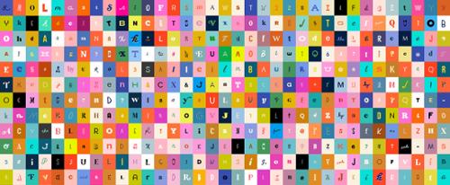 Selvedge Magi Letters Multi Panel by Ruby Star Society
