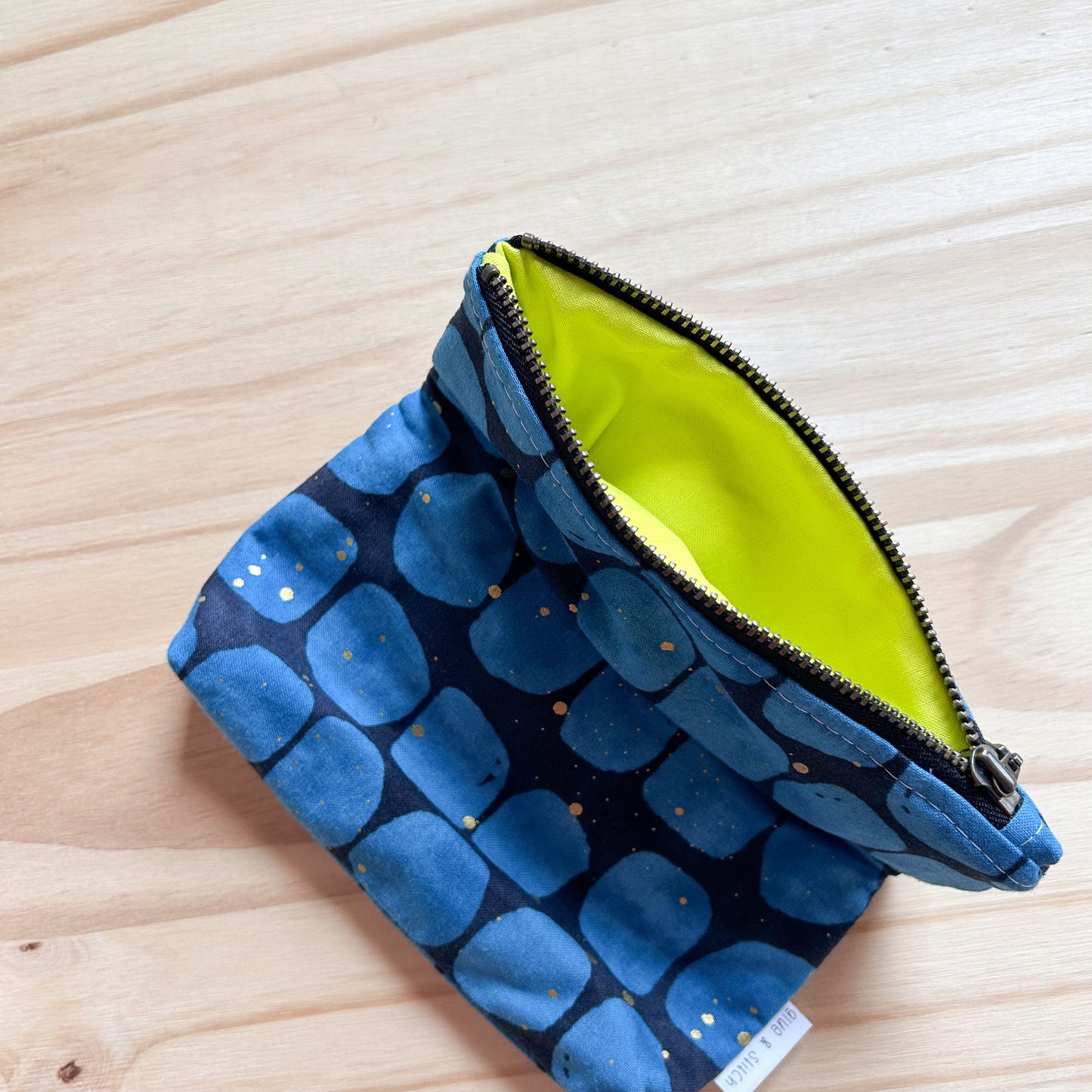 Small Fold Over Clutch in Blue Stones