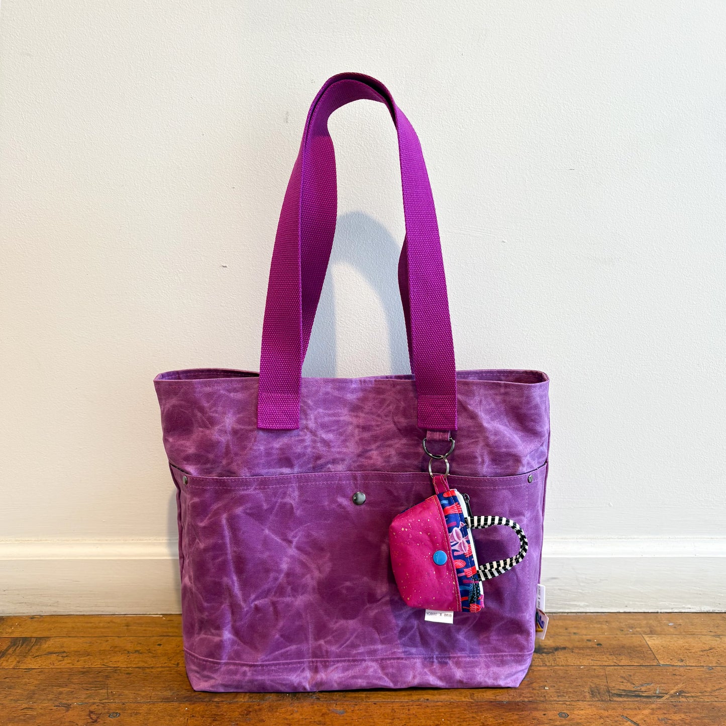 Lucky Charm Tote in Waxed Canvas with Tiny Tote Charm