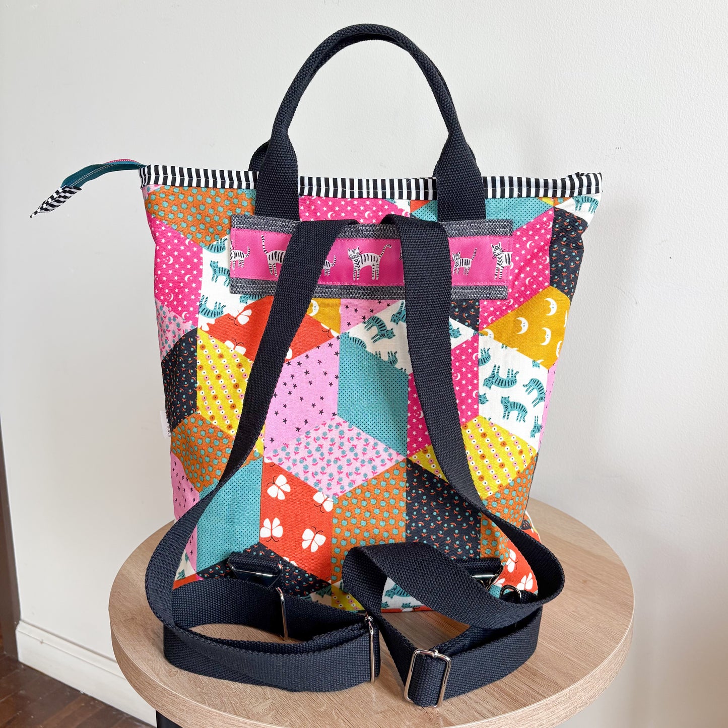 Tumbling Blocks with Tigers Buckthorn Backpack