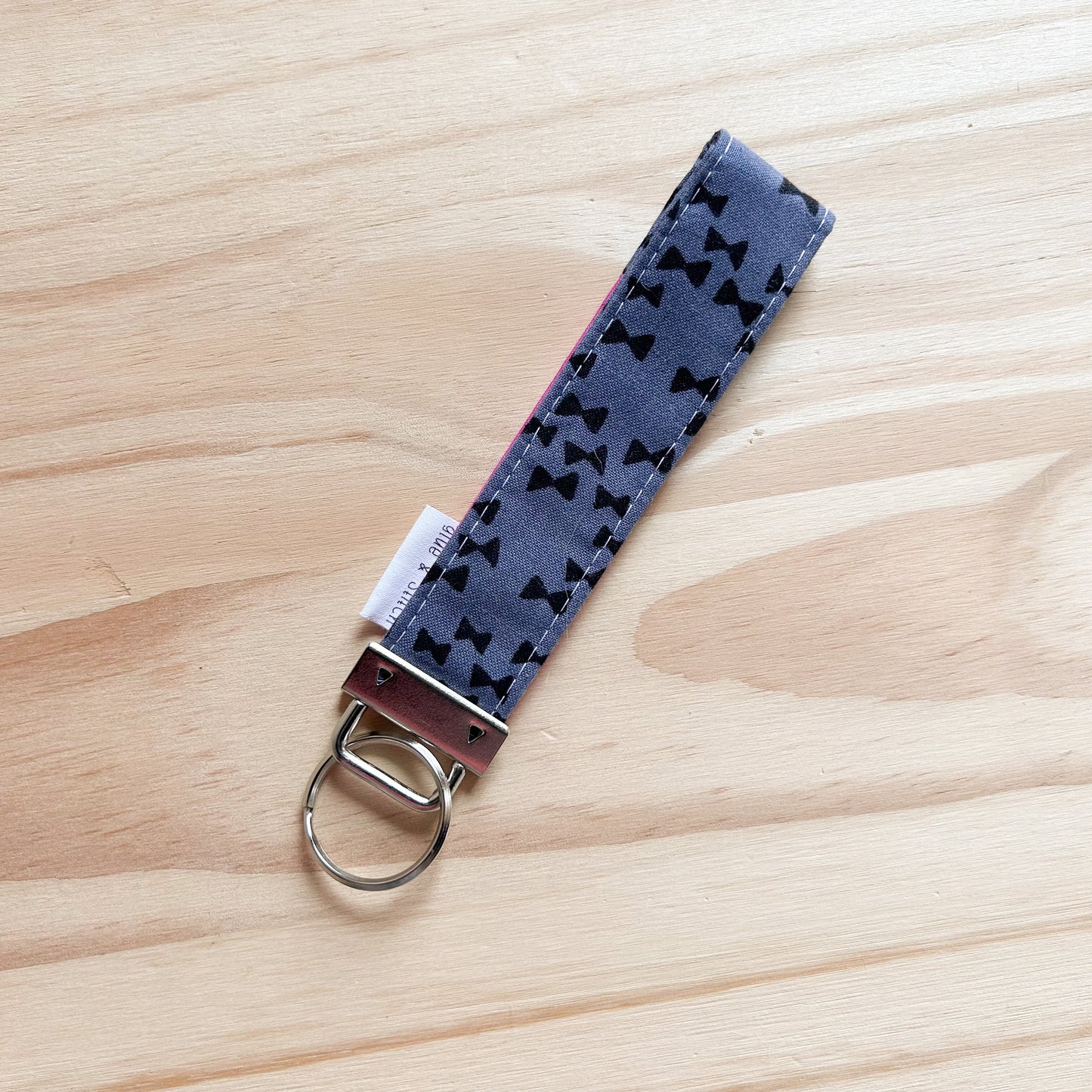 Blue Bowties and Neon Pink Banana Key Fob