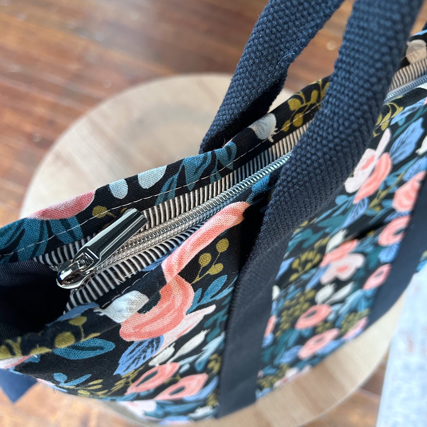 Buckthorn Backpack in Rifle Paper Co. La Rosa Black Canvas