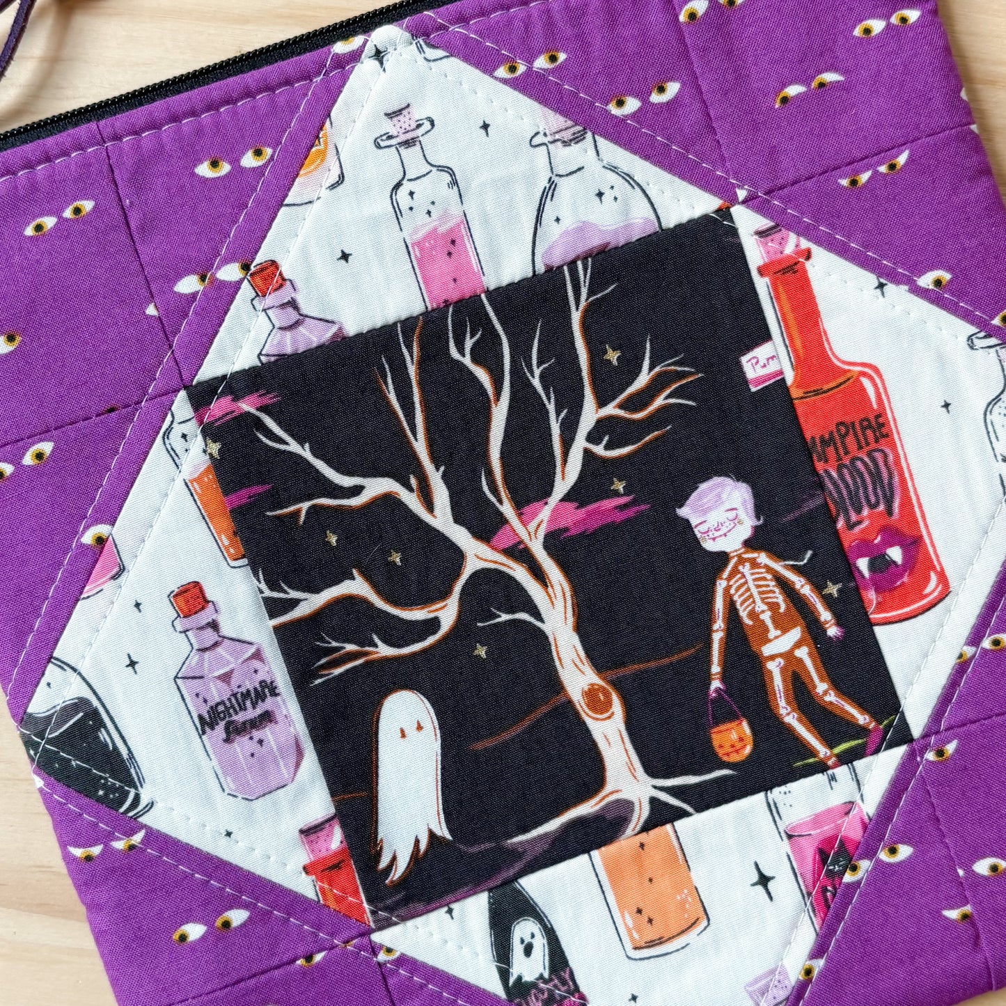 Boo Crew Quilted Zipper Pouch