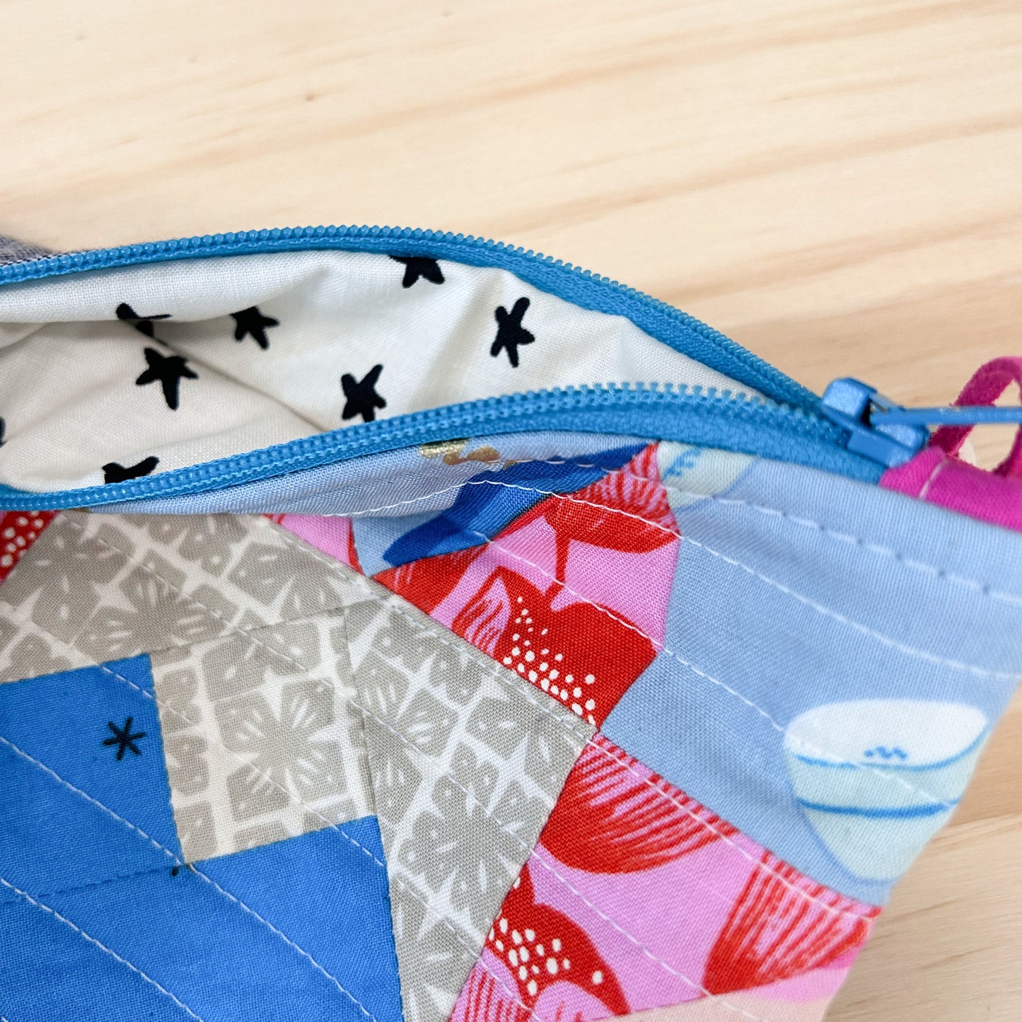 Quilted Heart and Star Pouch