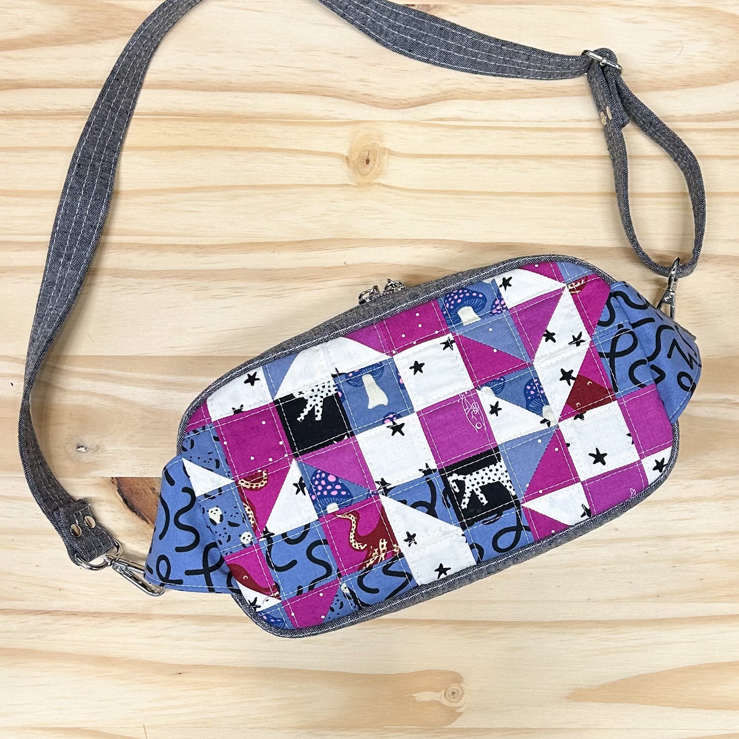Emerson Crossbody Bag with Scrappy Quilt Piecing