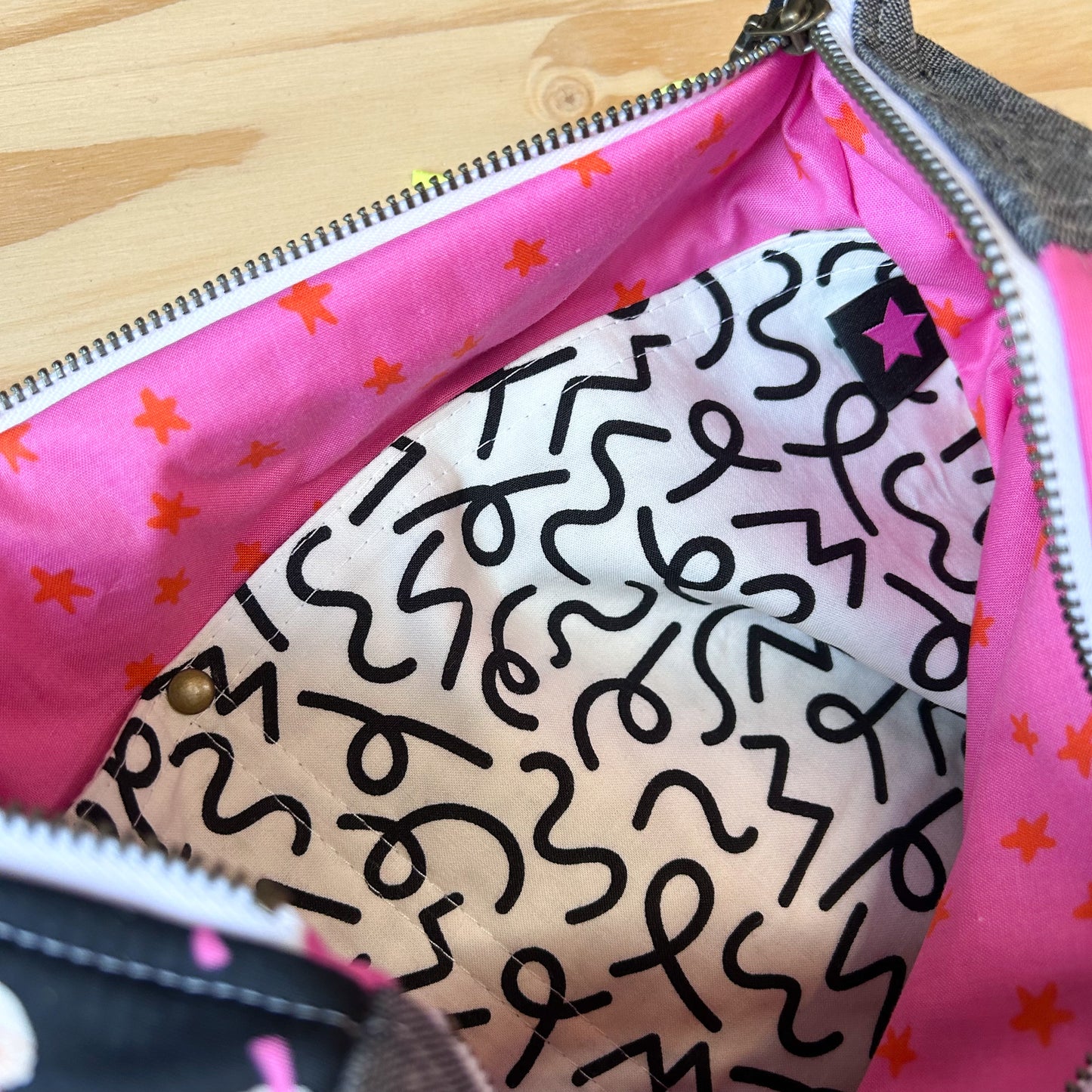 Tiny Pink Mushroom Quilted Redside Crossbody Bag