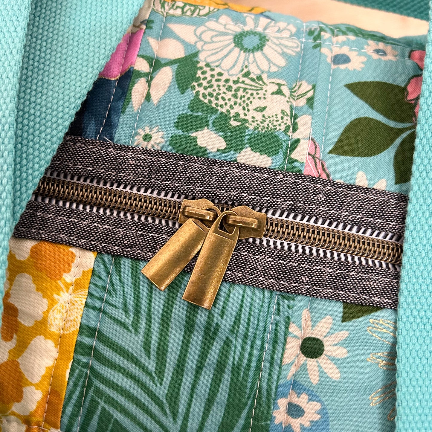 Mini Patchwork Duffle in Teal Reverie