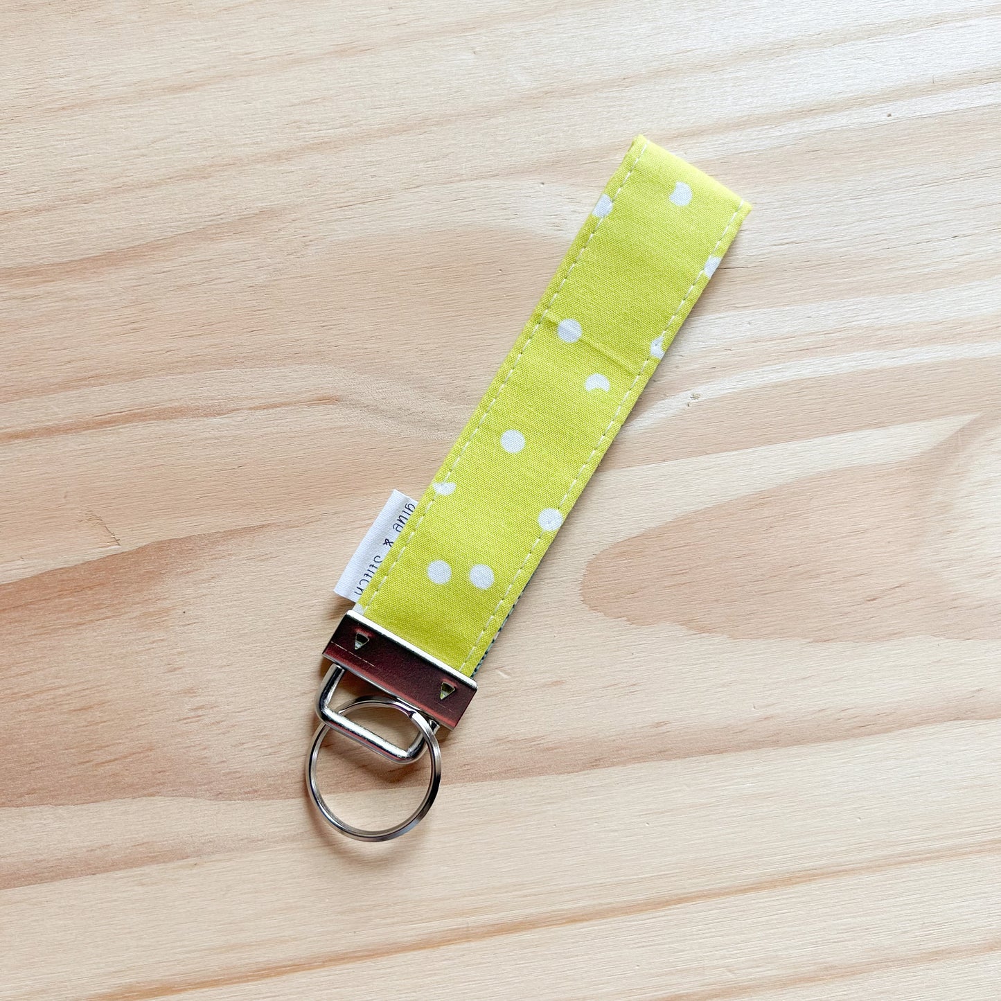 Green Reading Nook and Yellow Hole Punch Dot Key Fob