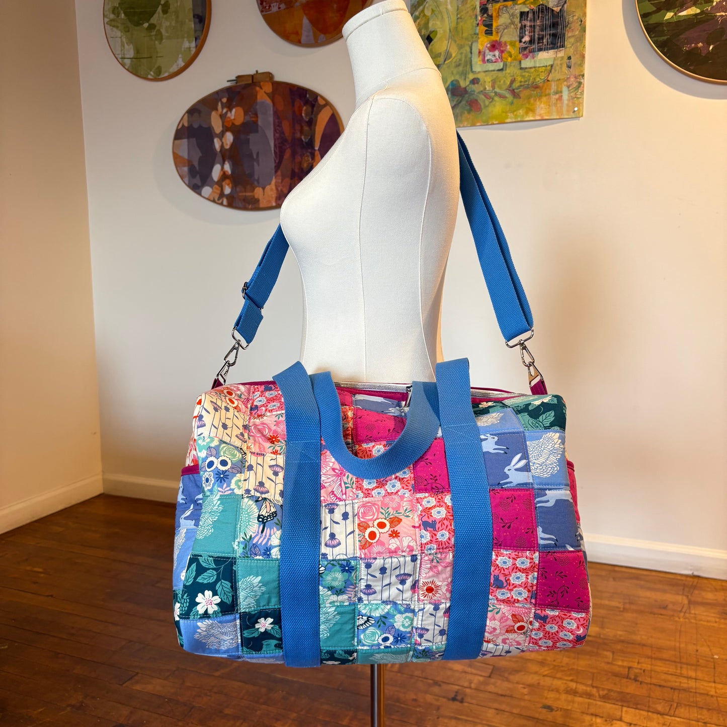 Mini Patchwork Duffle in Backyard Blooms