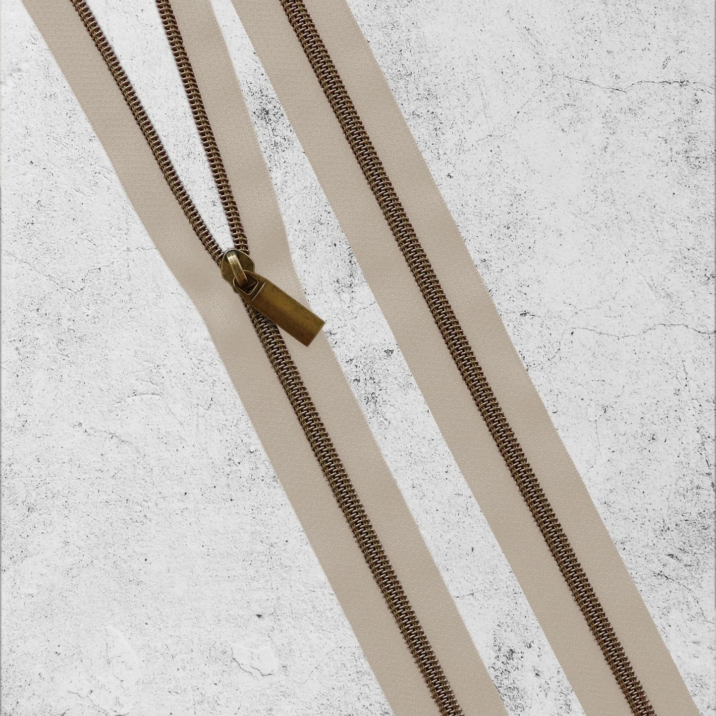 Beige Nylon Coil #5 Zipper by the Yard - Antique Teeth