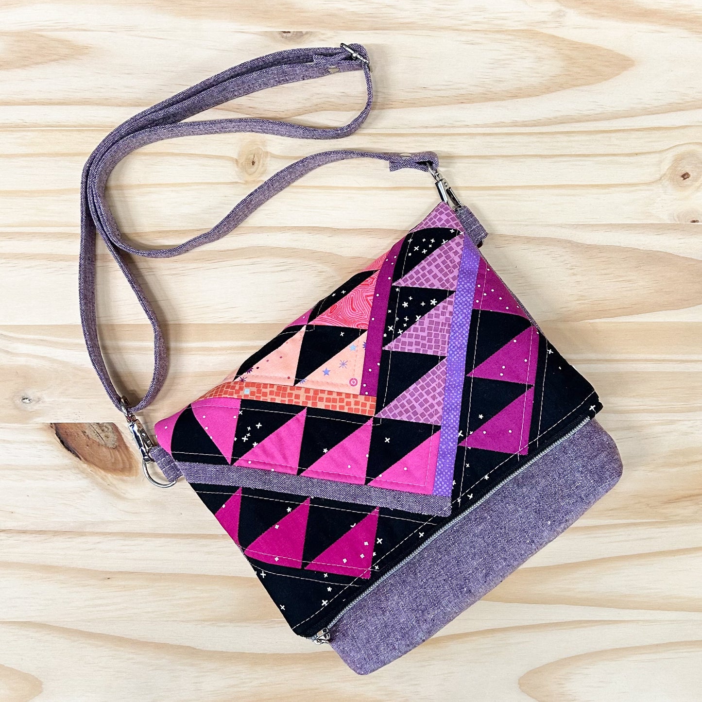 Gather Quilted Fold Over Crossbody Bag