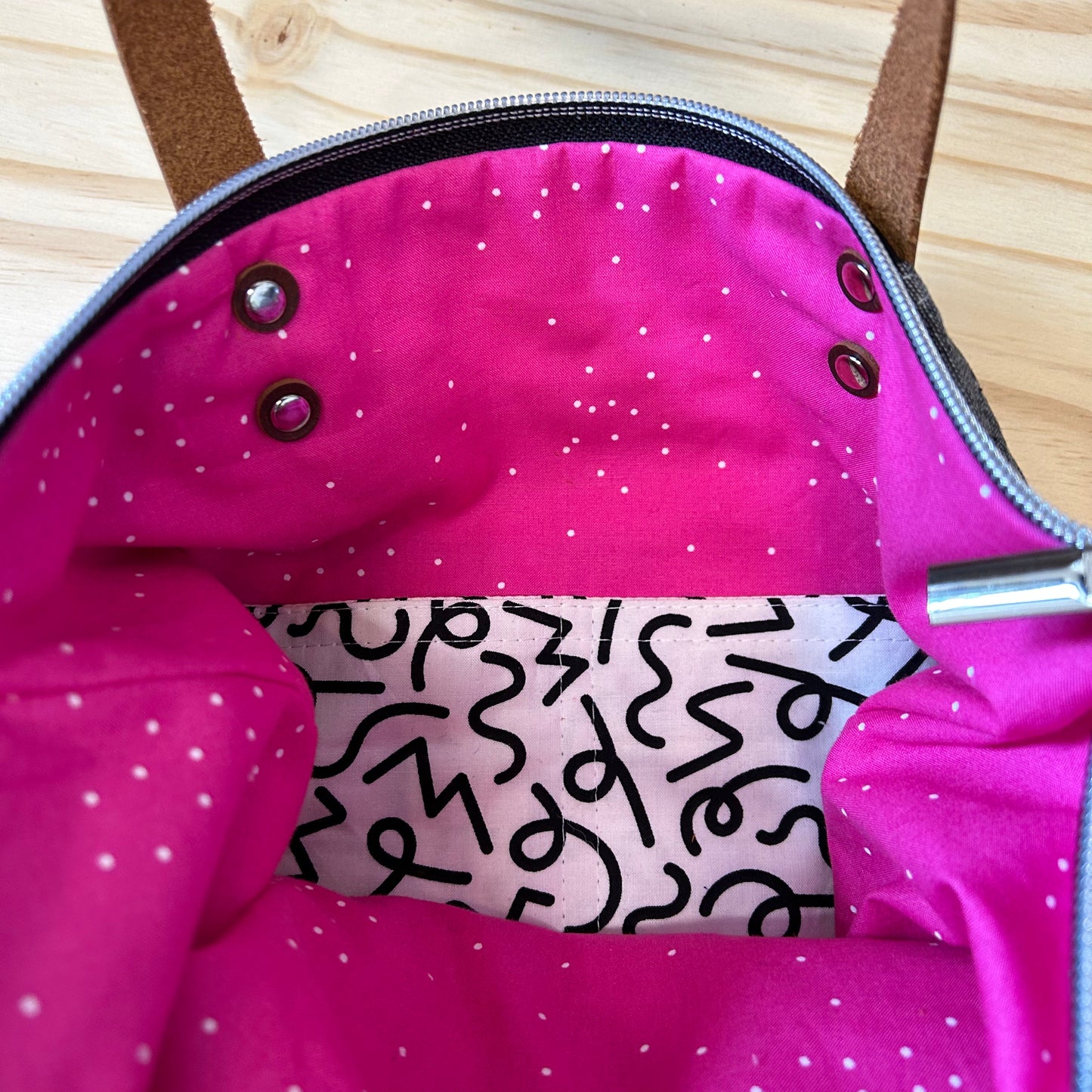 Redwood Tote with Neon Triangles
