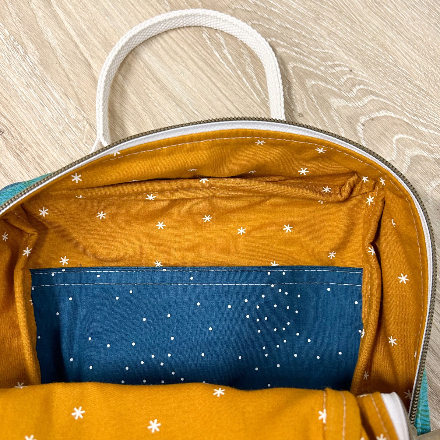 Teal Floral Mini Backpack in Camellia Peacock