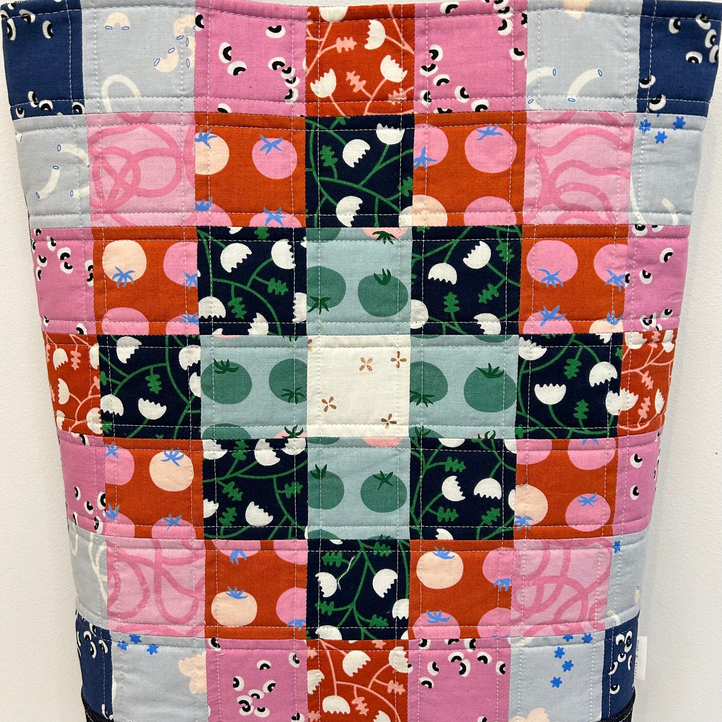 Tall Quilted "Tomato Tomahto" Patchwork Tote