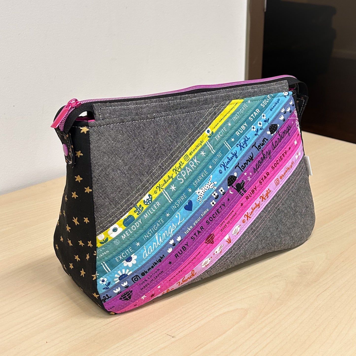 Rainbow Remix Large Quilted Plover Pouch