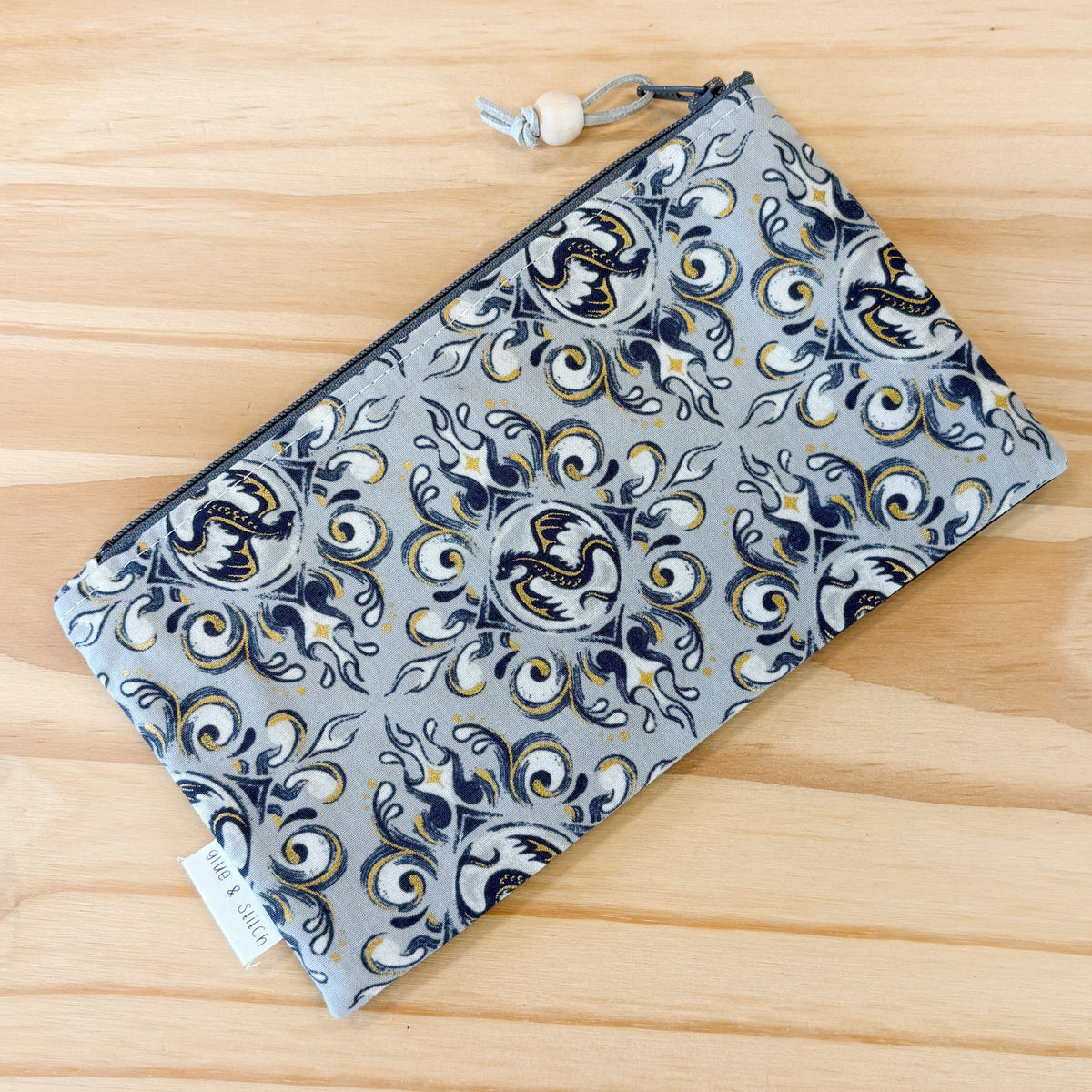 Pop Star Zip Pouch -  Fireglow Gray Dragons