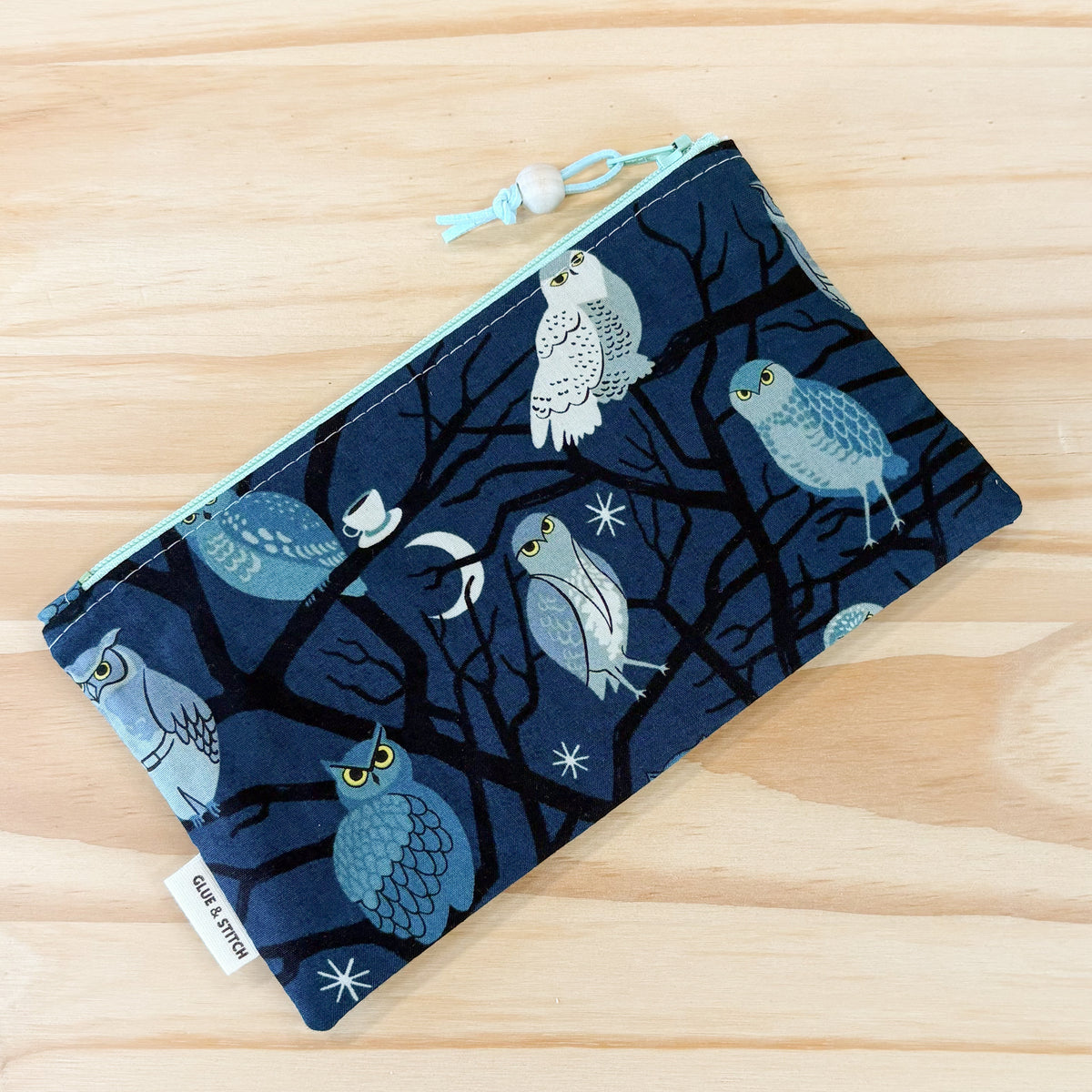 Pop Star Zip Pouch - Blue Owls