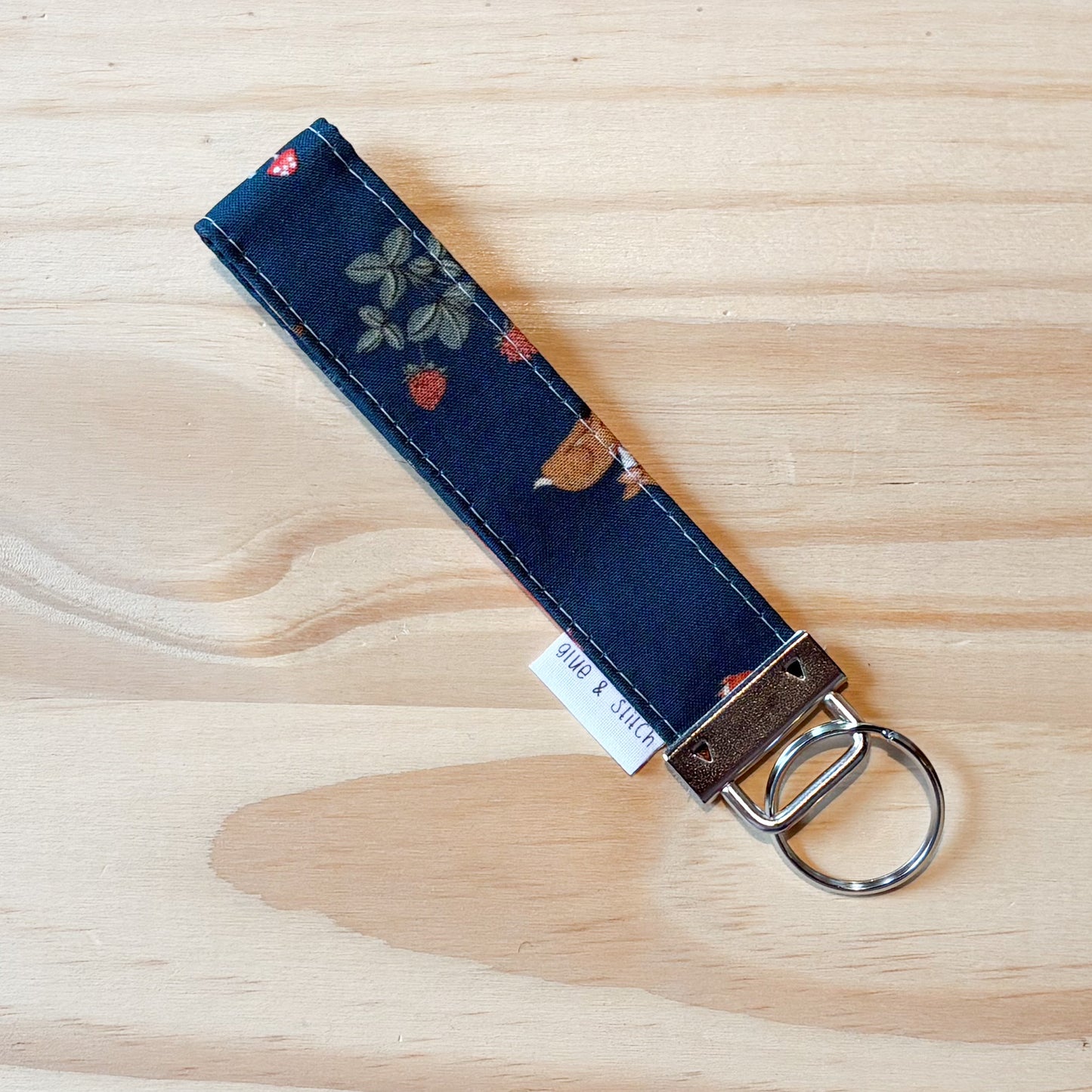 Starry Red Squirrel Key Fob