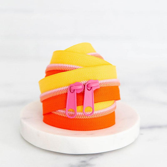 30" Size #5 Double Pull Zipper - Papaya Punch | Stitch Supply Co.