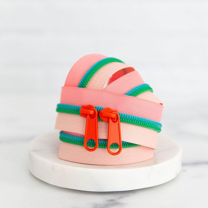 30" Size #5 Double Pull Zipper - Coral Springs | Stitch Supply Co.