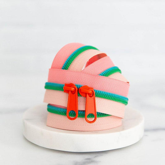 30" Size #5 Double Pull Zipper - Coral Springs | Stitch Supply Co.