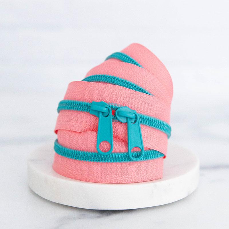 30" Size #5 Double Pull Zipper - Flamingo | Stitch Supply Co.
