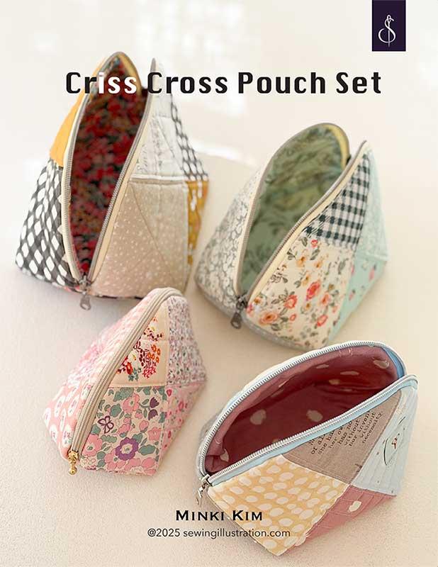 Criss Cross Pouch Set by Minki Kim - Printed Paper Pattern