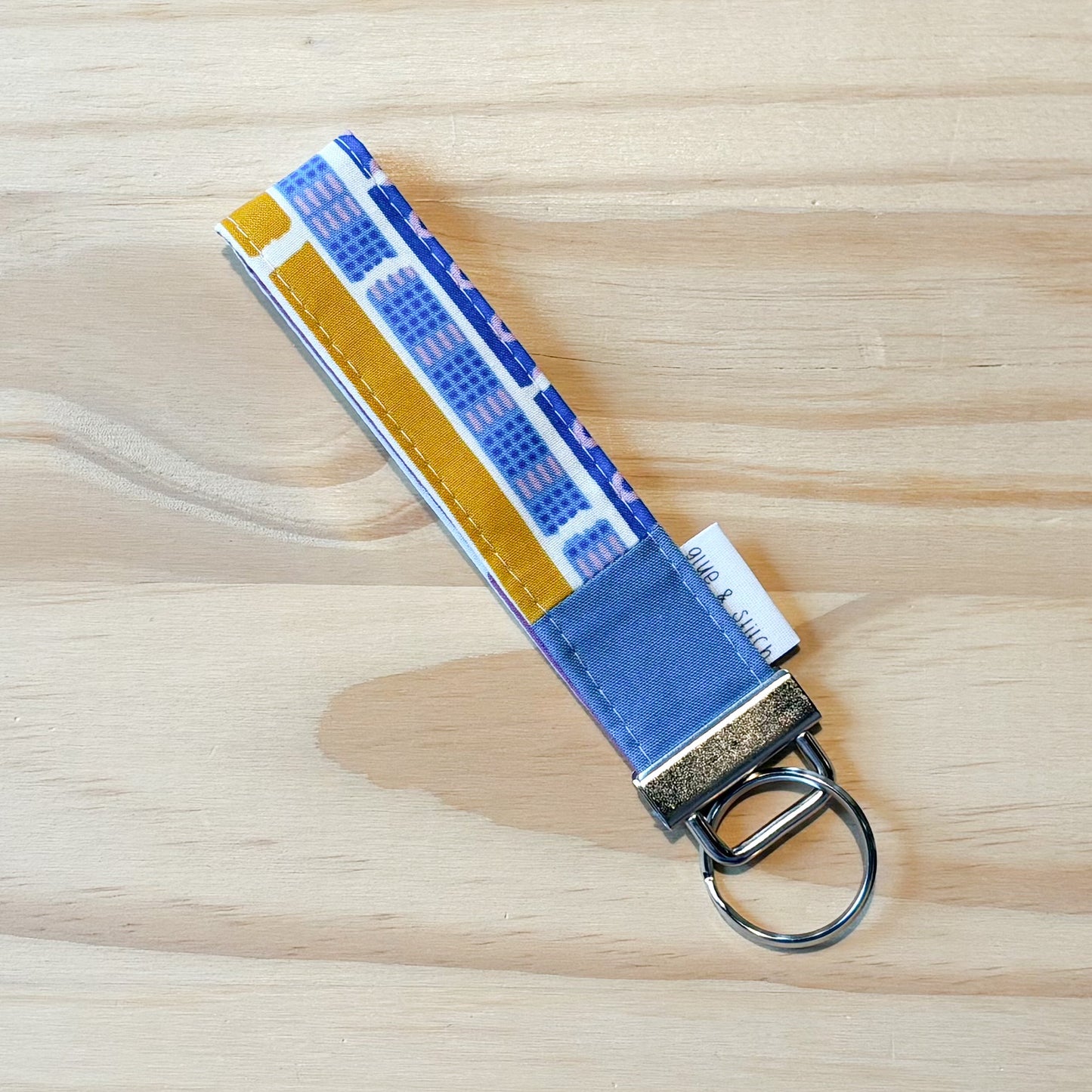 Blue Washi Tape Key Fob