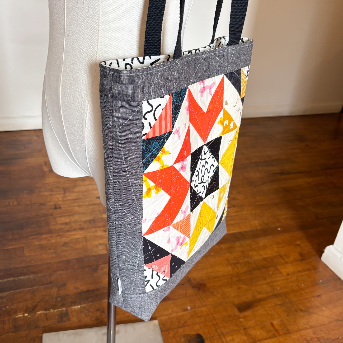 Neon Flashback Quilty Tote