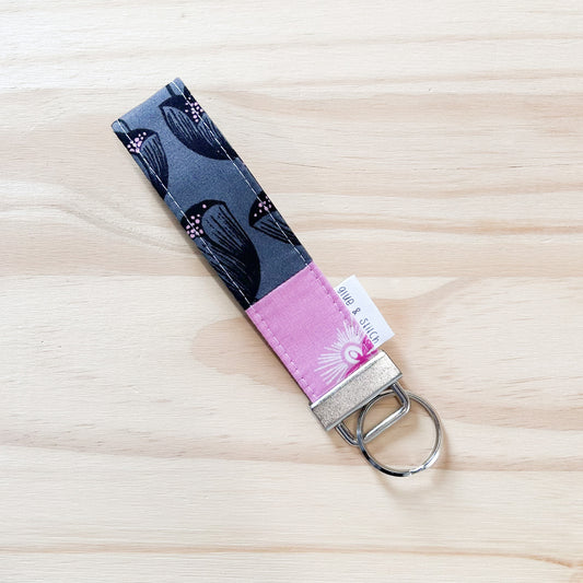 Black Tulip and Pink Firefly Key Fob