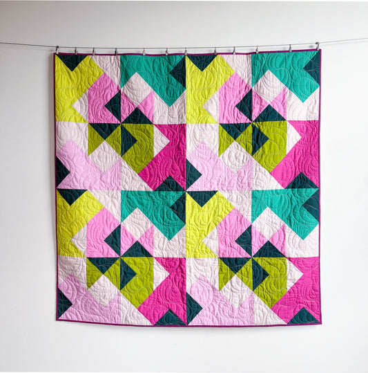 Wind Tunnel in Confetti - Baby Quilt