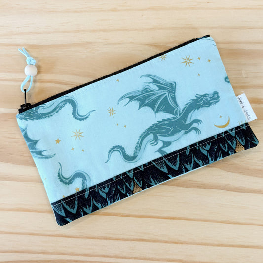 Pop Star Zip Pouch -  Fireglow Blue Dragons
