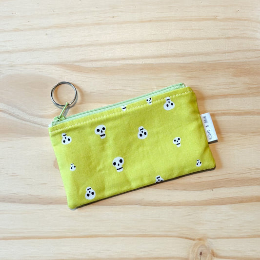 Neon Yellow Skull Coin Pouch