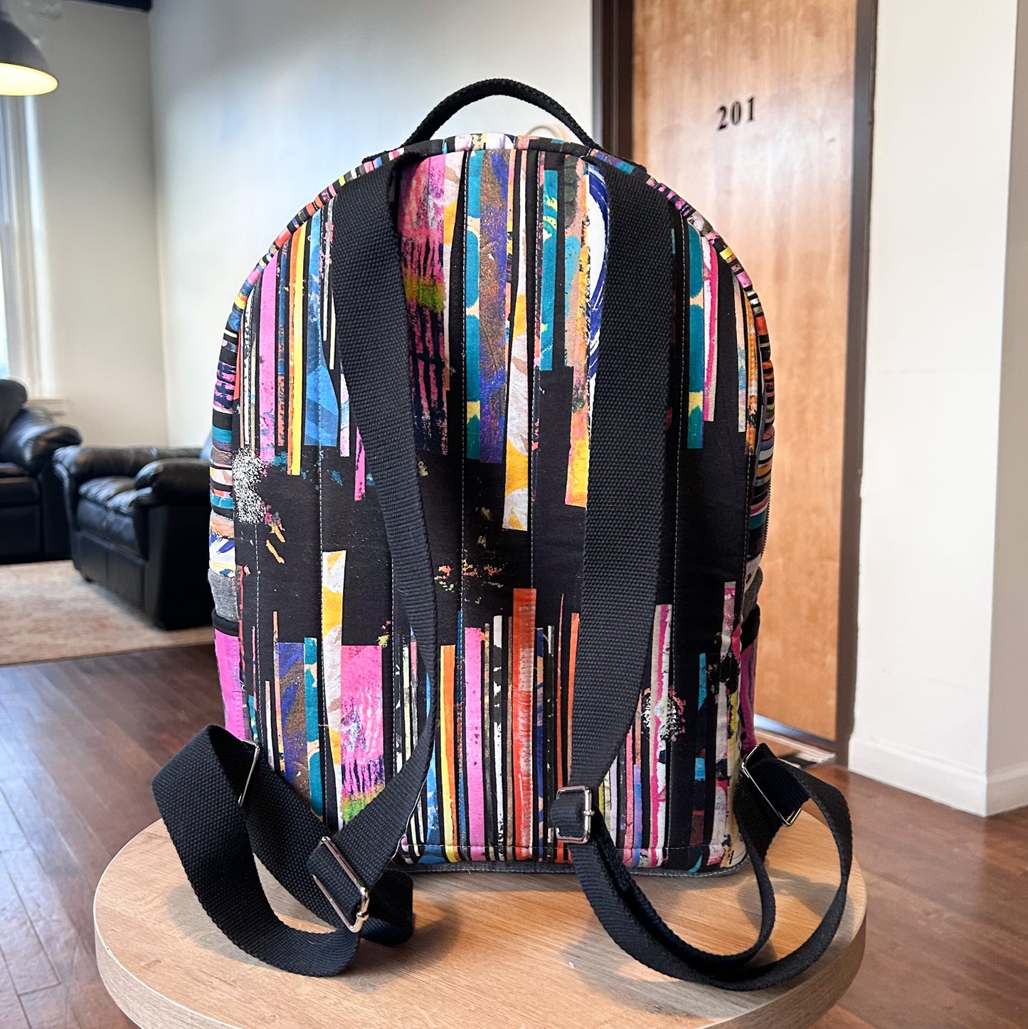 Archie Backpack in Pink and Black Lineage