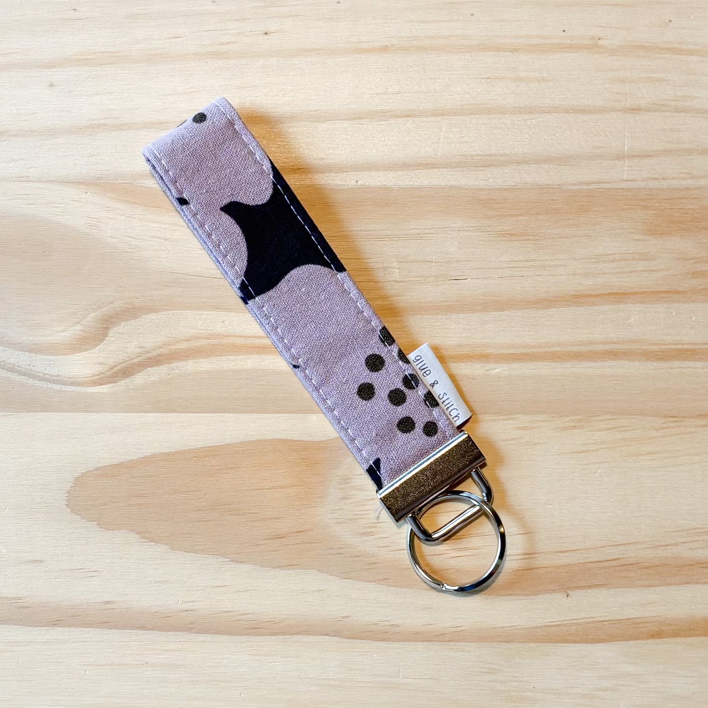 Lavender and Blue Floral Key Fob