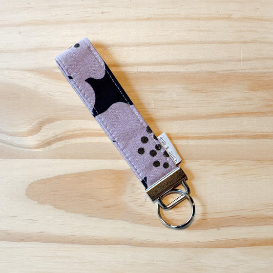 Lavender and Blue Floral Key Fob