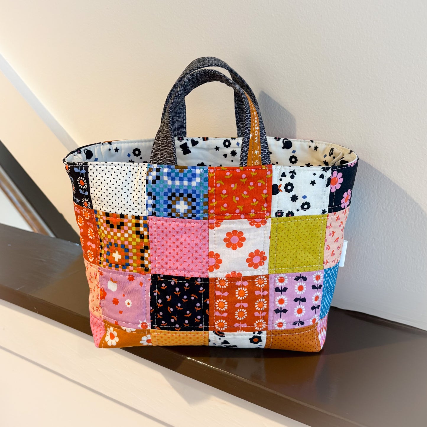 Medium Zip Divide It! Basket in Meadow Star Patchwork