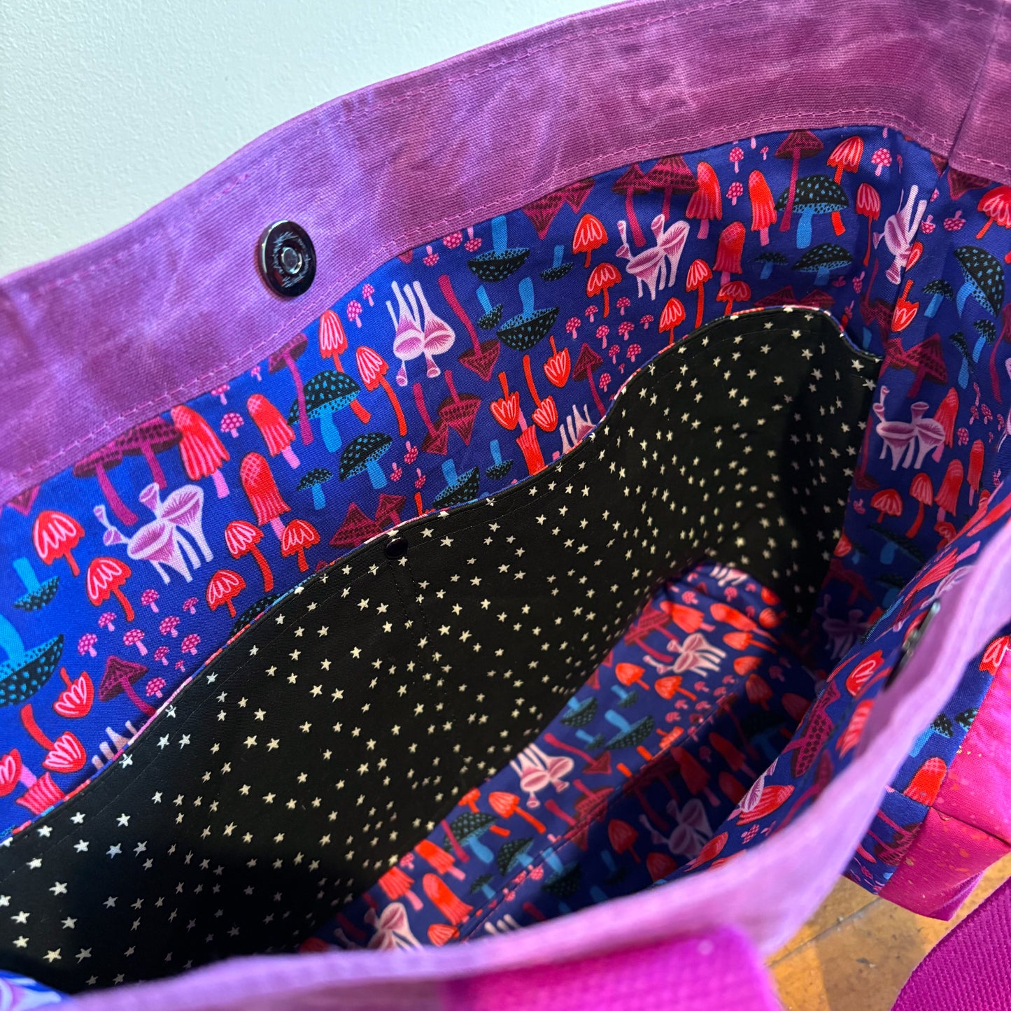 Lucky Charm Tote in Waxed Canvas with Tiny Tote Charm