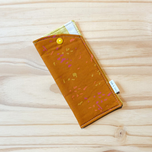 Soft Slim Eye Glass Case in Terracotta Brushstrokes