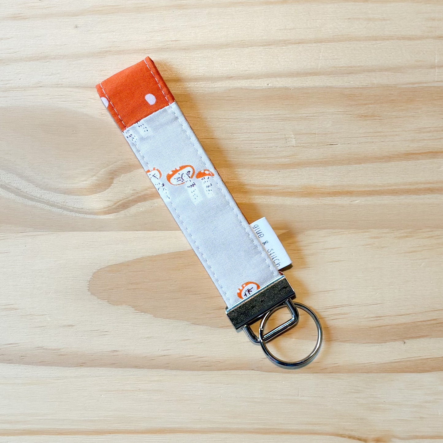 Tiny Orange Mushroom Key Fob