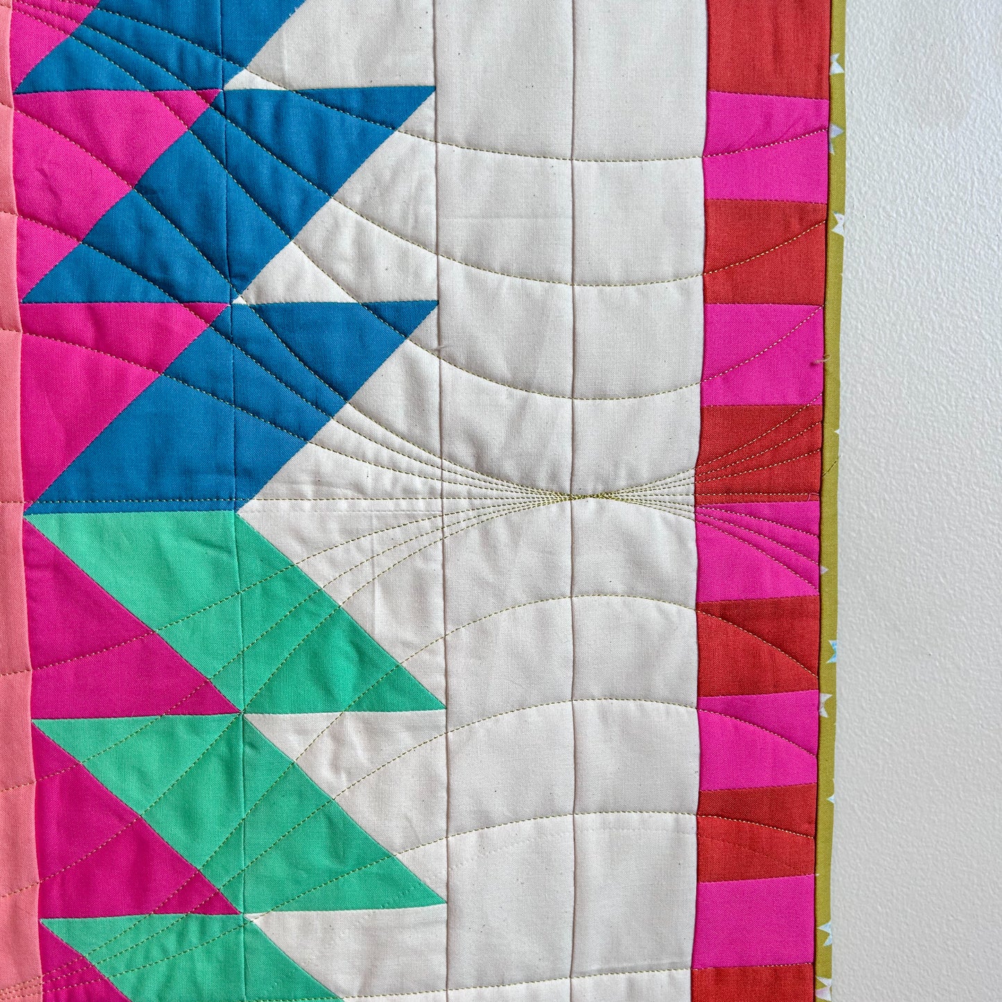 Floyd Quilt - Baby Sized in 80's Vibes Solids and Citron Green Backing