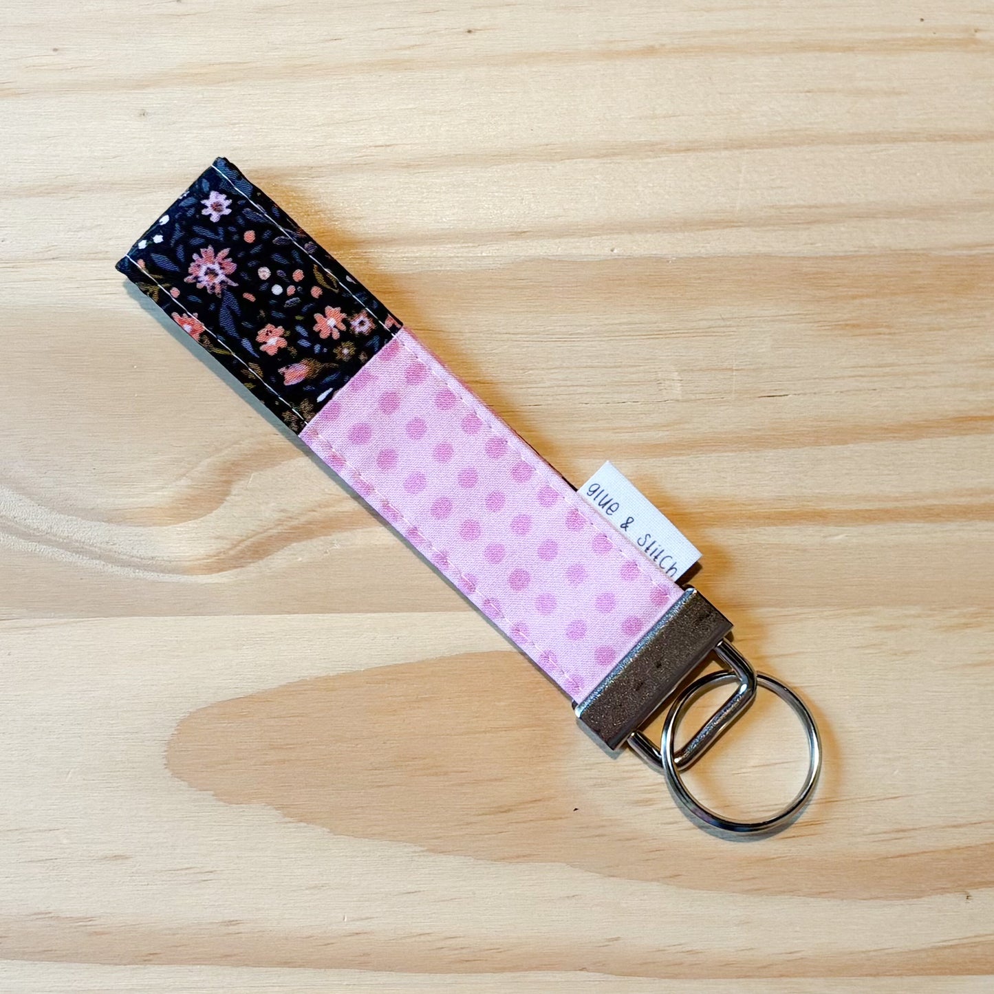 Pink Garden and Skull Key Fob